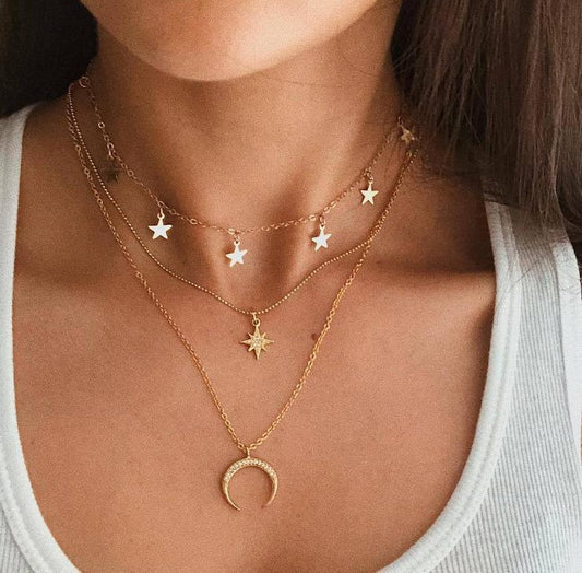 3 Piece Celestial Drop Necklace