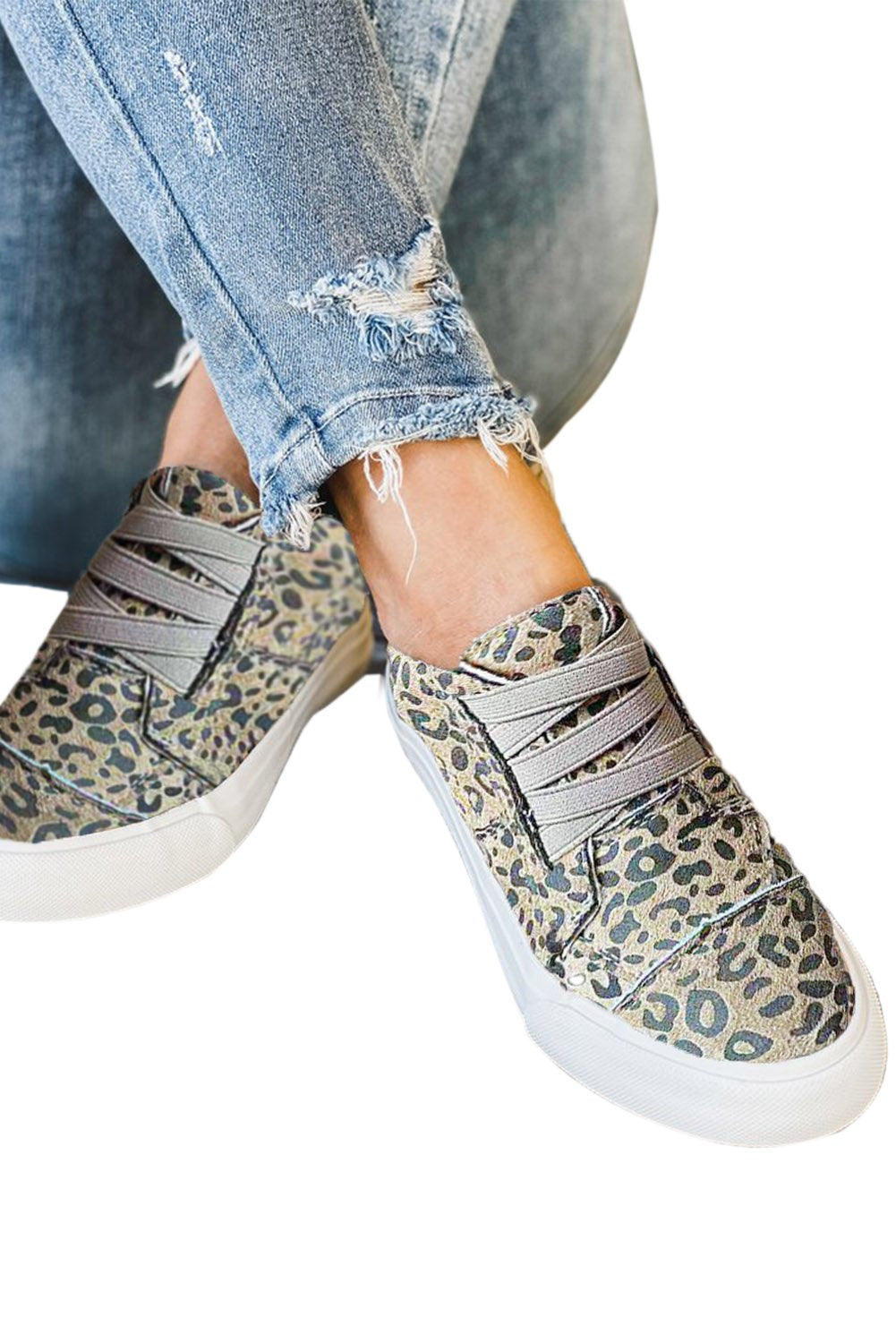 Leopard Print Slip On Flat Sneaker