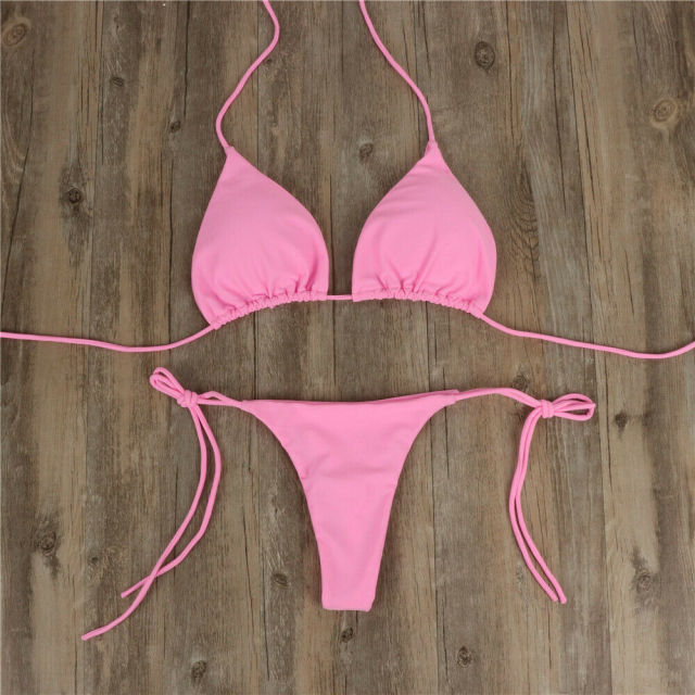 Triangle Top Thong Two Pieces Swimwear