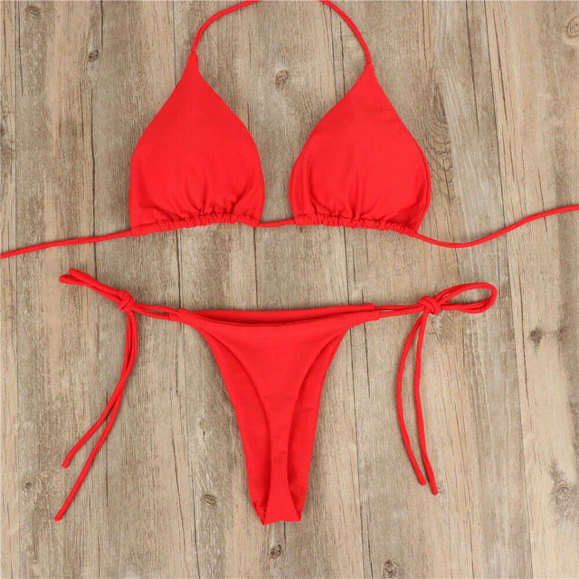 Triangle Top Thong Two Pieces Swimwear